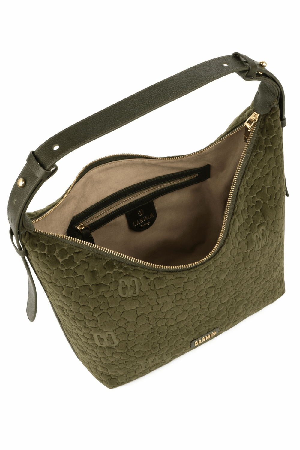 Bolsa Carmim de camurca verde oliva